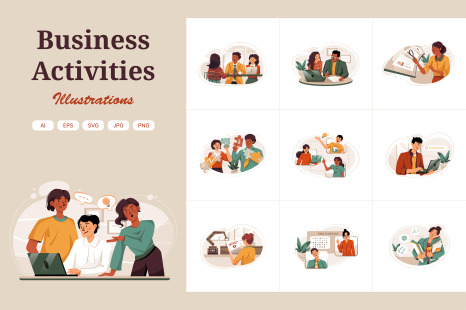 M340_ Business Activities Illustrations - Project team