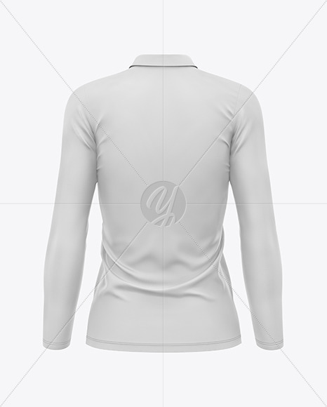 Women&#039;s Long Sleeve Polo Shirt Mockup