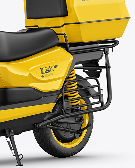 Delivery Scooter Mockup - Half Side View