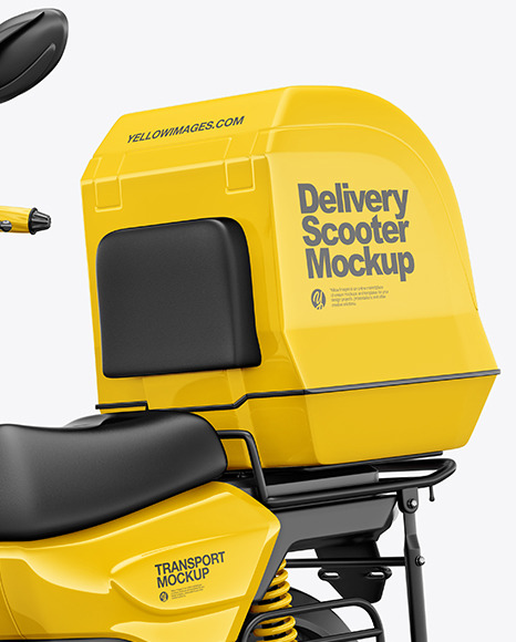 Delivery Scooter Mockup - Half Side View