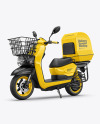 Delivery Scooter Mockup - Half Side View