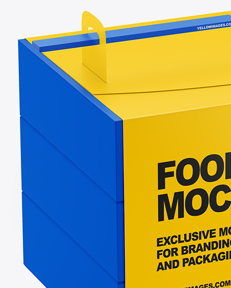 Paper Food Box with Sticks Mockup