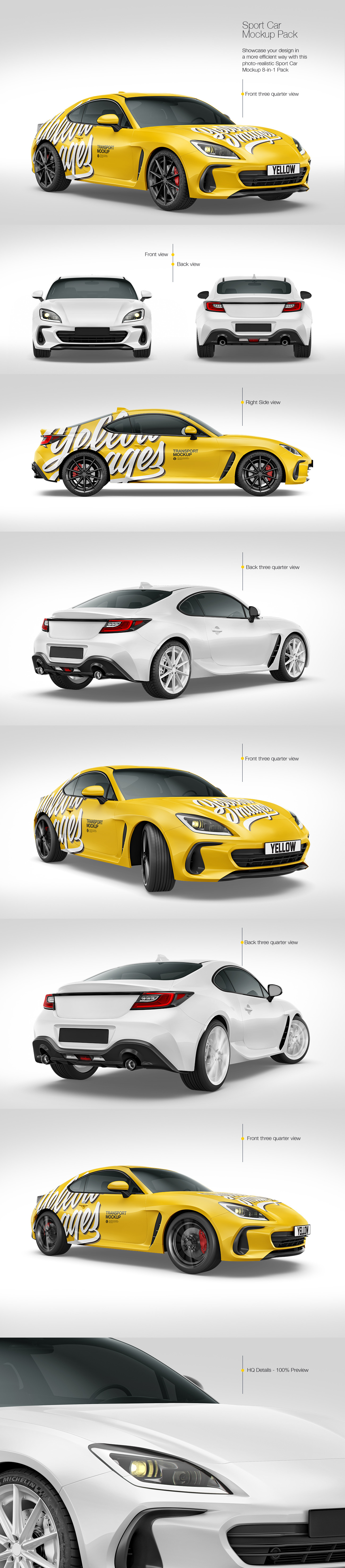 Sport Car Mockup - Pack