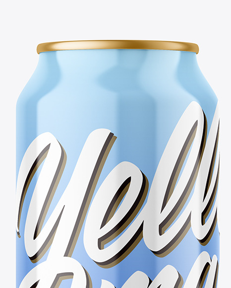 Metallic Drink Can w/ Glossy Finish Mockup