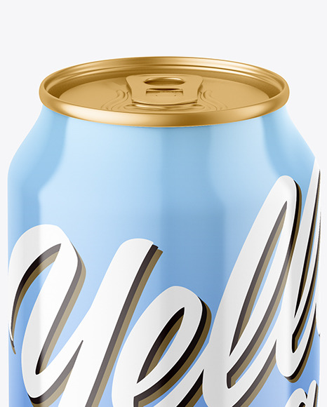 Metallic Drink Can w/ Glossy Finish Mockup