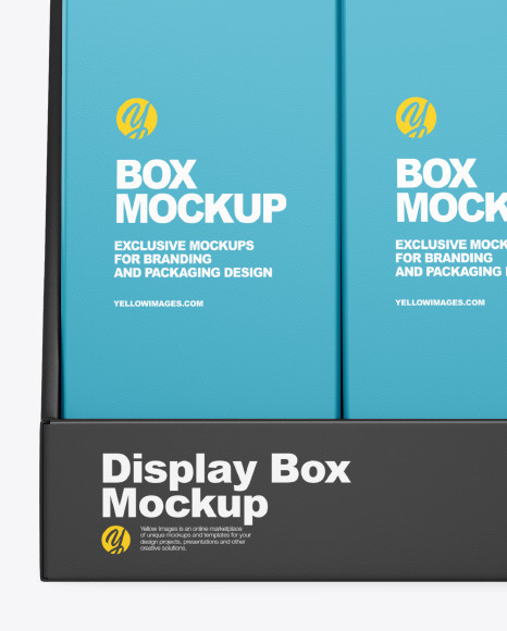 Display Box w/ Boxes Mockup - Front View