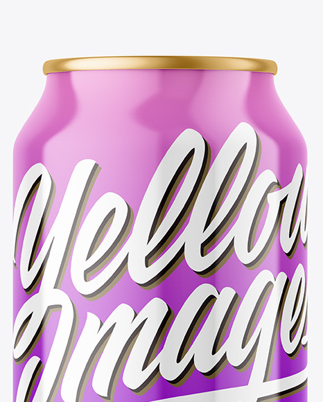 Metallic Drink Can w/ Glossy Finish Mockup