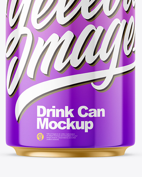 Metallic Drink Can w/ Glossy Finish Mockup