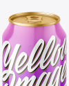 Metallic Drink Can w/ Glossy Finish Mockup