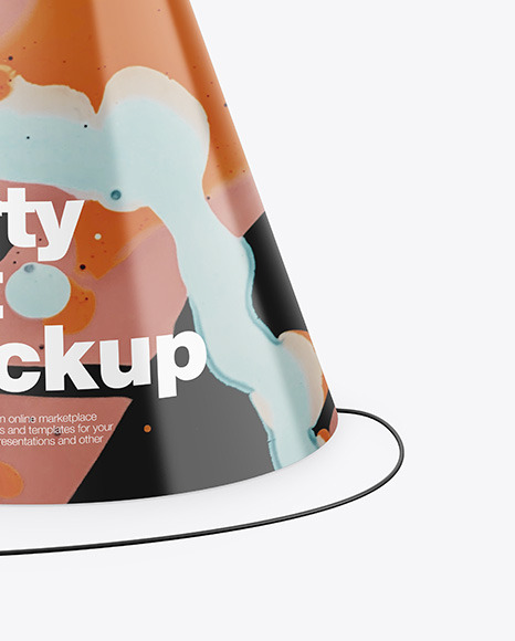 Glossy Party Hat Mockup