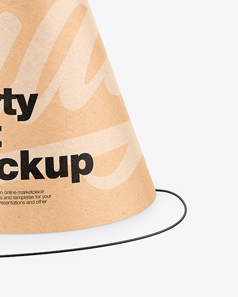 Kraft Party Hat Mockup