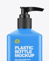 Plastic Square Bottle with Pump Mockup