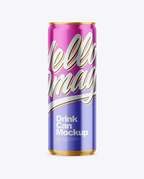 355ml Glossy Metallic Drink Can Mockup