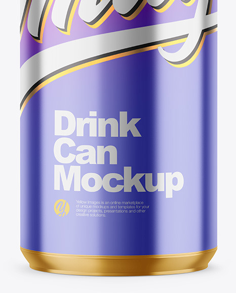 355ml Glossy Metallic Drink Can Mockup