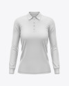 Women&#039;s Long Sleeve Polo Shirt Mockup