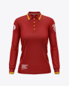 Women's Long Sleeve Polo Shirt Mockup