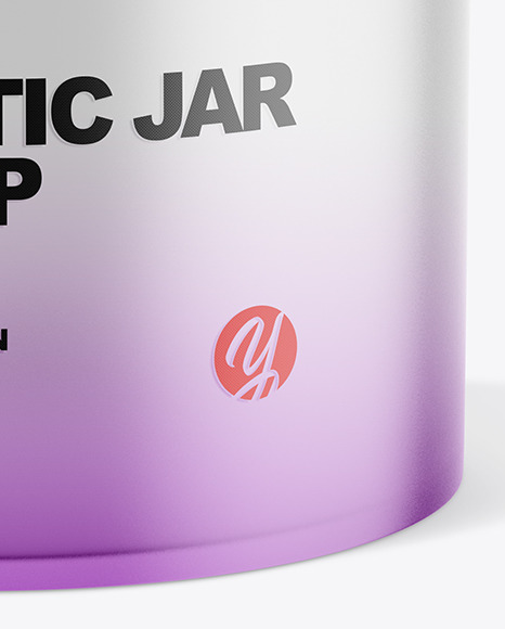 Frosted Glass Cosmetic Jar with Glossy Cap Mockup