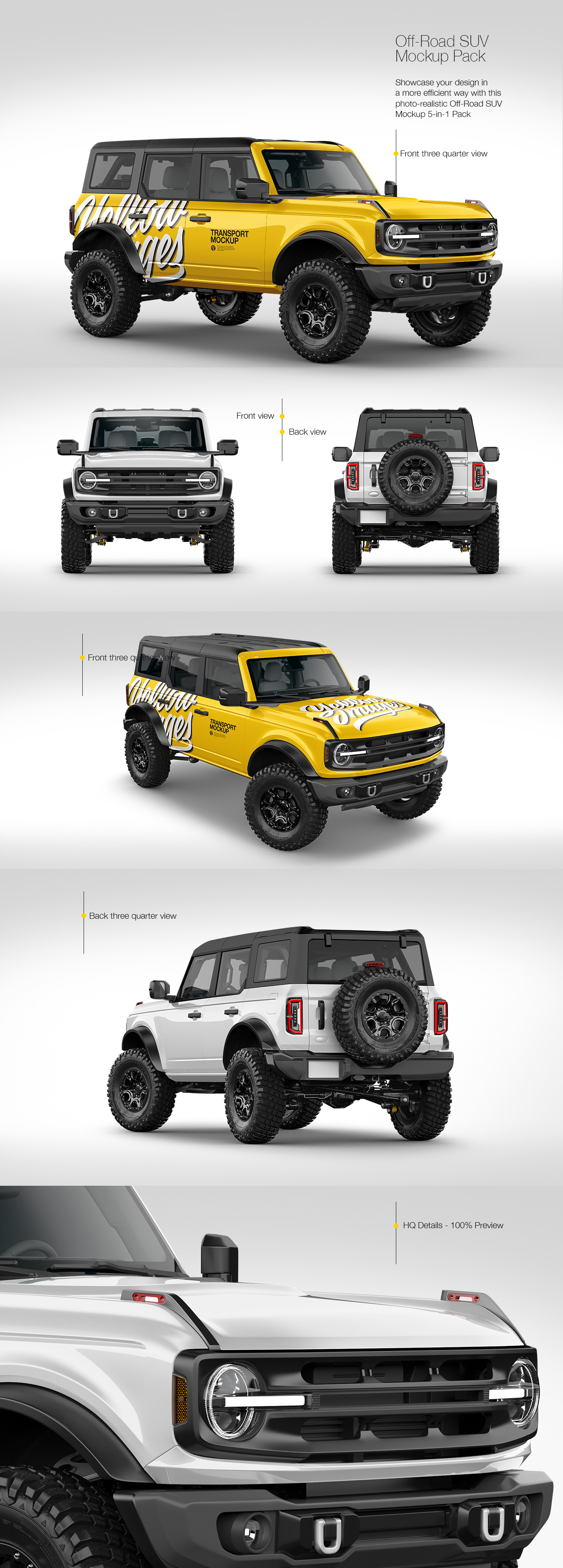 Off-Road SUV Mockup Pack Off-Road SUV Mockup Pack