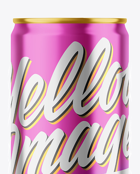 330ml Glossy Metallic Drink Can Mockup