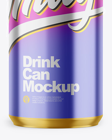 330ml Glossy Metallic Drink Can Mockup