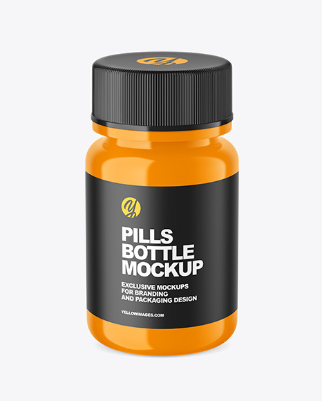 Glossy Pills Bottle Mockup - Supplement bottle mockup