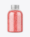 Red Bath Salt in Jar Mockup