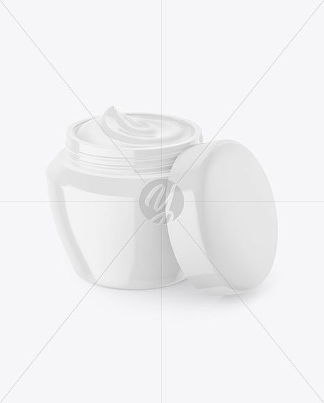 Half Opened Cosmetic Jar Mockup