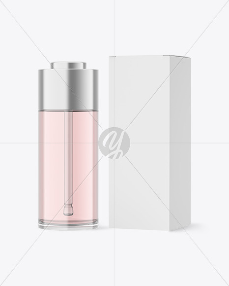 Glass Dropper Bottle With Box Mockup