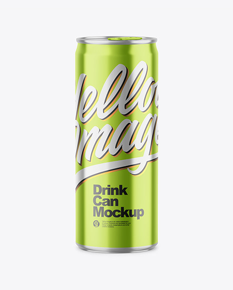 250ml Glossy Metallic Drink Can Mockup - 250ml can mockup