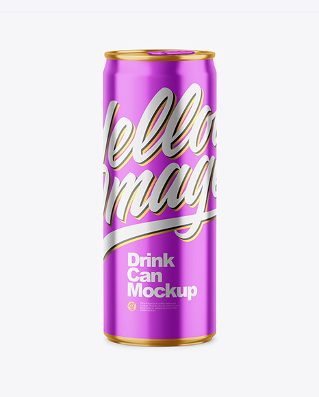 250ml Glossy Metallic Drink Can Mockup