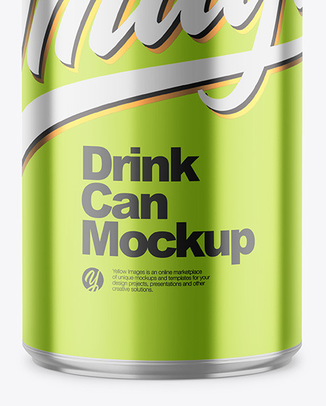 250ml Glossy Metallic Drink Can Mockup