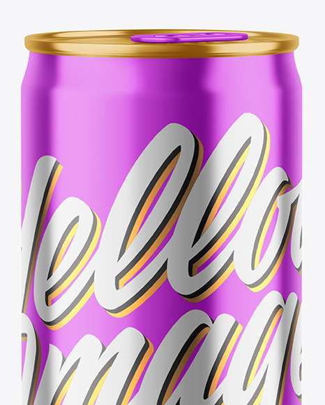 250ml Glossy Metallic Drink Can Mockup