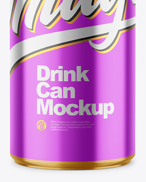 250ml Glossy Metallic Drink Can Mockup