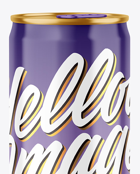 250ml Metallic Drink Can w/ Glossy Finish Mockup