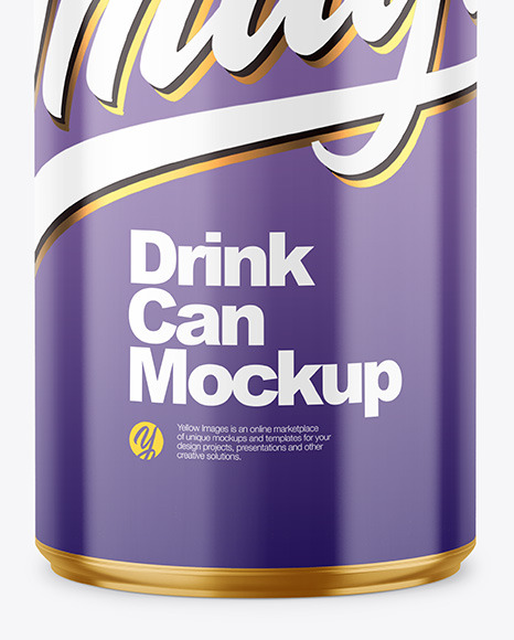 250ml Metallic Drink Can w/ Glossy Finish Mockup