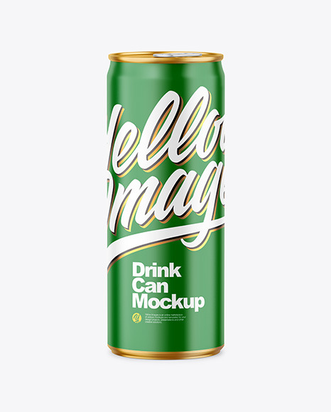 250ml Metallic Drink Can w/ Matte Finish Mockup