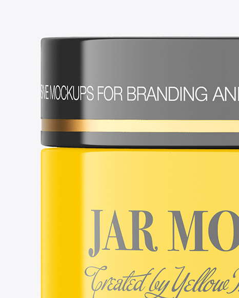 Glossy Cosmetic Jar w/ Textured Box Mockup