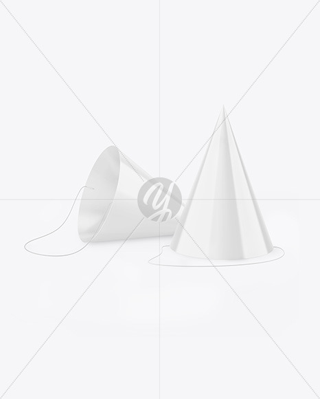 Two Glossy Party Hats Mockup