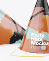 Two Glossy Party Hats Mockup