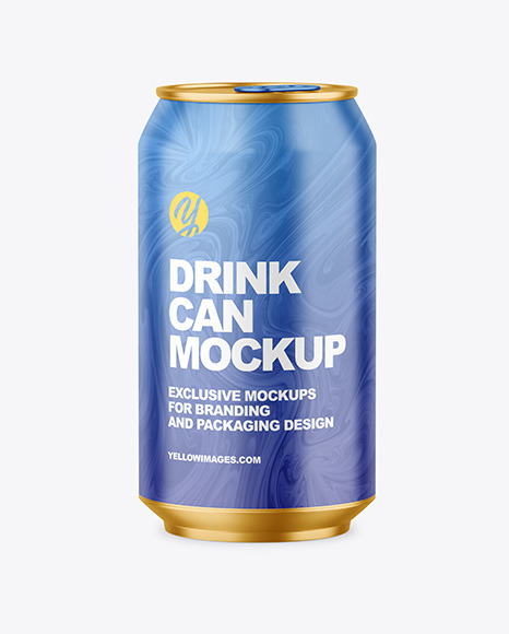 330ml Metallic Drink Can w/ Matte Finish Mockup