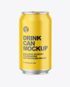 330ml Metallic Drink Can w/ Matte Finish Mockup