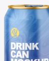 330ml Metallic Drink Can w/ Matte Finish Mockup