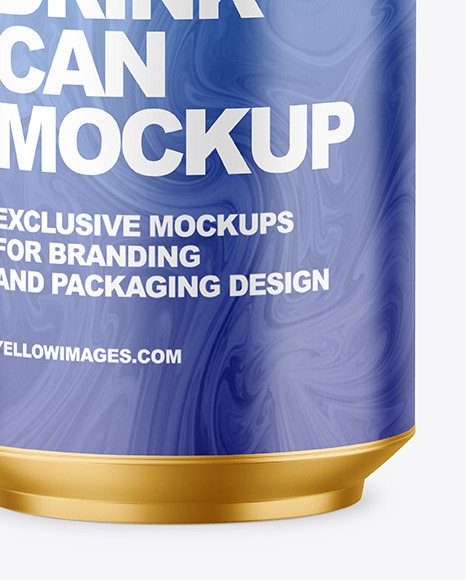 330ml Metallic Drink Can w/ Matte Finish Mockup