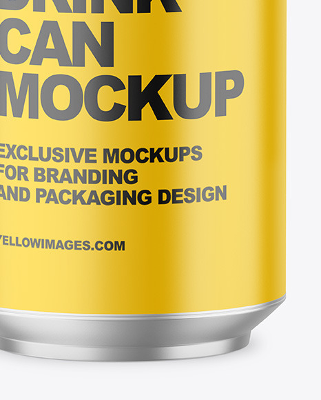 330ml Metallic Drink Can w/ Matte Finish Mockup