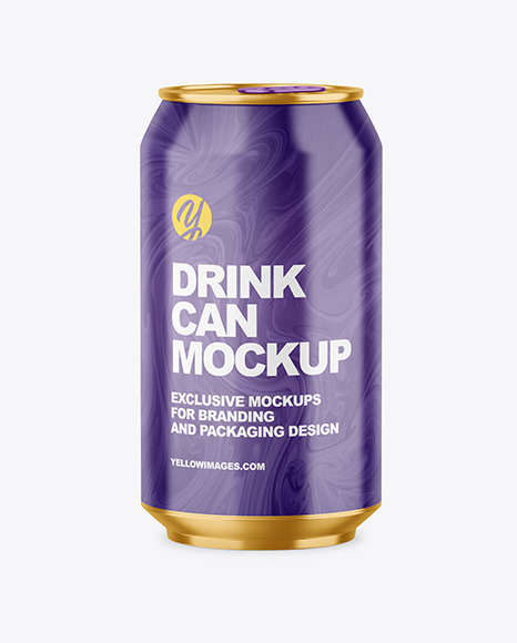 330ml Metallic Drink Can w/ Glossy Finish Mockup