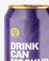 330ml Metallic Drink Can w/ Glossy Finish Mockup