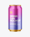 330ml Matte Metallic Drink Can Mockup