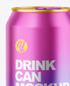 330ml Matte Metallic Drink Can Mockup