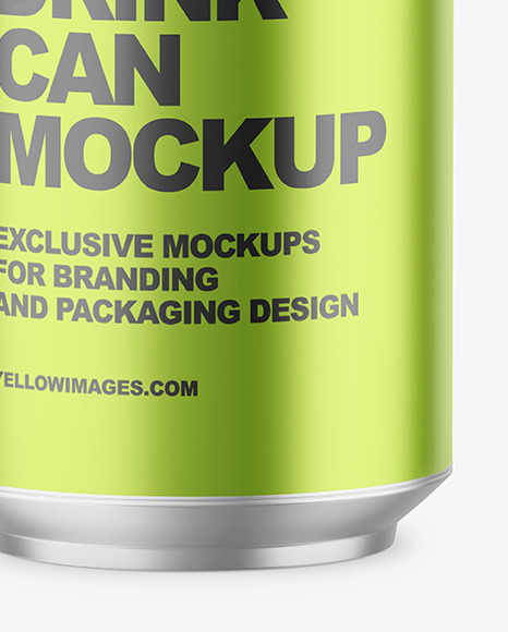 330ml Matte Metallic Drink Can Mockup