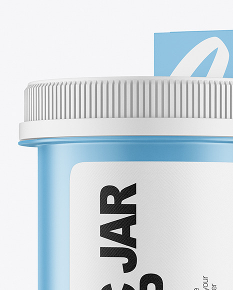 Matte Plastic Medicines Jar with Box Mockup